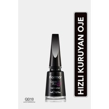 Yoğun Renk Veren Hızlı Kuruma Özellikli Parlak Oje (QD10 Black Minimalism) 8690604234042