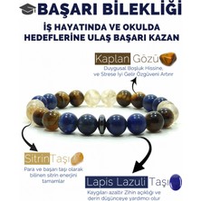 Nelleovana Başarı Bilekliği Sitrin Lapis Lazuli Kaplangözü Doğal Taş Bileklik