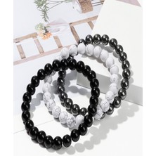 Nelleovana  3'lü Doğal Taş Bileklik ( Oniks - Havlit - Hematit )