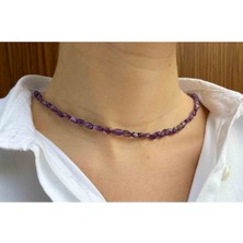 Nelleovana Kadın  Ametist Taşı Doğaltaş Kolye