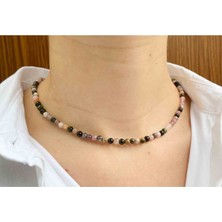 Nelleovana Turmalin Taşı Doğaltaş Kolye 4 mm