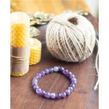 Nelleovana Ametist Taşı Doğaltaş Bileklik 8 mm