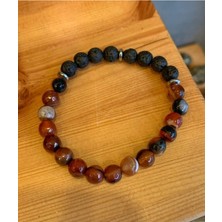 Nelleovana Akik ( Agat Taşı ) - Lav Taşı Bileklik