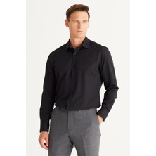 ALTINYILDIZ CLASSICS Altınyıldız Classics Slim Fit Klasik Yaka Siyah Erkek Gömlek 4A2024100012