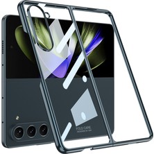 Fibaks Samsung Galaxy Z Fold 5 Kılıf Katlanabilir Kenarları Renkli Transparan Koruyucu Kapak