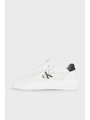 Calvin Klein Deri Logolu Sneaker Ayakkabı YW0YW008230LB Bayan Ayakkabı YW0YW00823 0lb