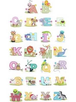 Bsb Sevimli Hayvanlar Harf Sticker Telefon Laptop Notebook Tablet Defter Matara Stiker Etiket ST390