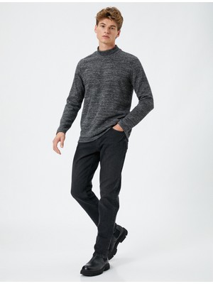 Koton Kırçıllı Kazak Yarım Balıkçı Yaka Uzun Kollu Dokulu