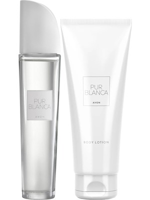 Avon Pur Blanca Kadın Parfüm ve Vücut Losyonu Seti - Orkide, Frezya ve Sarı Lale Aromalı, 50 ml + 125 ml, Özel Hediyelik Seri, Şık Tasarım