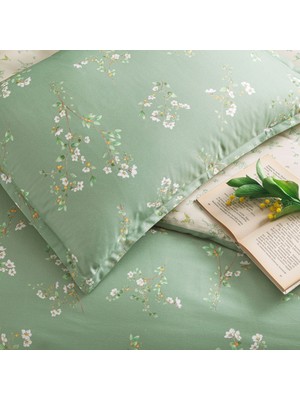 Linens Allday Guava Pamuk Saten King Nevresim Takımı Yeşil