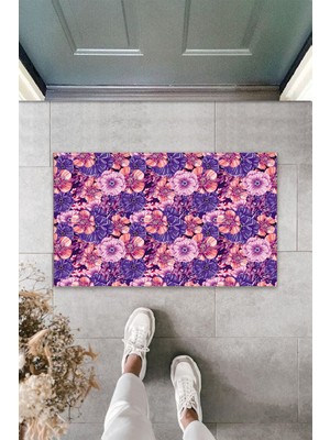 Dijital Baskı Yeşil Dış ve Iç Mekan Doğal Taş Desen Kapı Önü Paspası