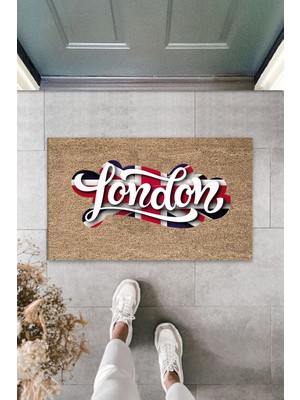 Çok Amaçlı Dijital Baskı Bej London Bayrak Dış ve Iç Mekan Paspas