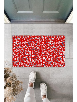 Dijital Baskı Yeşil Dış ve Iç Mekan Doğal Taş Desen Kapı Önü Paspası