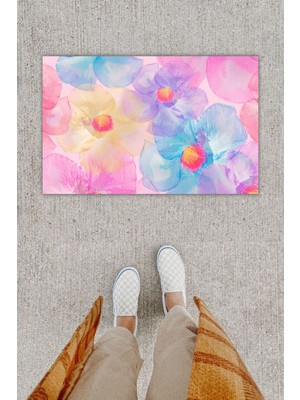 Dijital Baskı Yeşil Dış ve Iç Mekan Doğal Taş Desen Kapı Önü Paspası