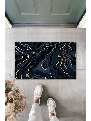 Dijital Baskı Yeşil Dış ve Iç Mekan Doğal Taş Desen Kapı Önü Paspası