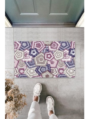 Dijital Baskı Yeşil Dış ve Iç Mekan Doğal Taş Desen Kapı Önü Paspası