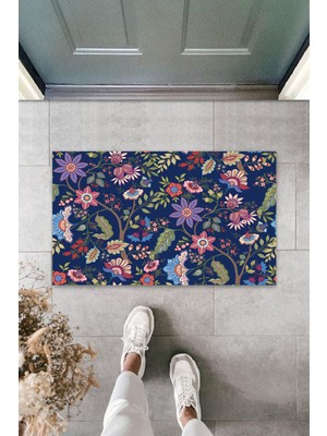 Dijital Baskı Yeşil Dış ve Iç Mekan Doğal Taş Desen Kapı Önü Paspası