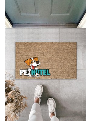 Dijital Baskı Yeşil Dış ve Iç Mekan Doğal Taş Desen Kapı Önü Paspası