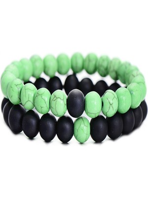 Nelleovana Havlit + Oniks Taşı 2 Adet Doğal Taş Bileklik