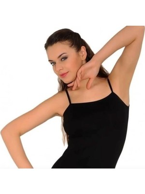 Tutku Bayan Ribana Ip Askılı Siyah Atlet, 6'lı Paket