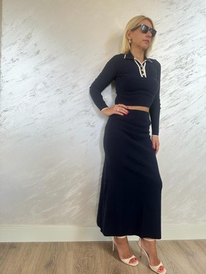 Luka Butik Fitilli Polo Yaka Uzun Etekli Takım