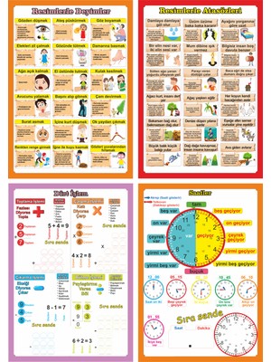 Okuling Ilkokul Matematik - Türkçe Dersleri Poster / Afiş Seti