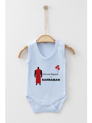 Ada Bebek Çocuk Adabebek Benim Babam Bir Kahraman Desenli Askılı Badi Bebek Zıbın