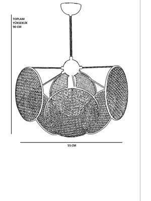 Lumexx Hera Silindir 6 Lı Rattan Avize