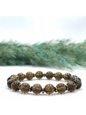 Nelleovana Dumanlı Kuvars Hematit Doğal Taş Sakinlik Iyi Iletişim Bilekliği