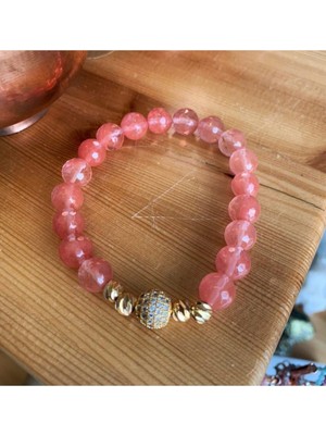 Nelleovana Pembe Kuvars Bileklik