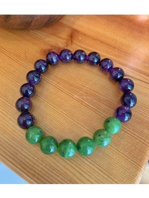 Nelleovana Yeşim Taşı & Ametist Bileklik