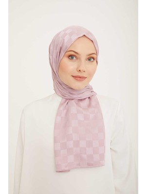 Armine Trend Jakarlı Pudra Dama Desen Diamond şal 2 - 21165