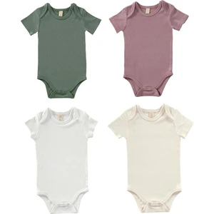 Tiny Lamb Softly Colors Kısa Kol Bodysuit Takımı - 4 Parça | Çok Renkli Alttan Çıtçıtlı Zıbın Body