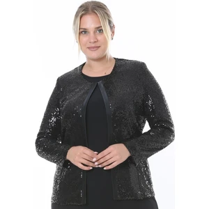 Ladies First Büyük Beden 3810 Siyah Ceket Bluz Takım