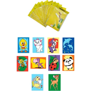 Red Castle Sevimli Hayvanlar, 10 Adet Büyük Boy A4, Kız-Erkek Kum Boyama Kartı Seti-Red Castle KB-RC-103