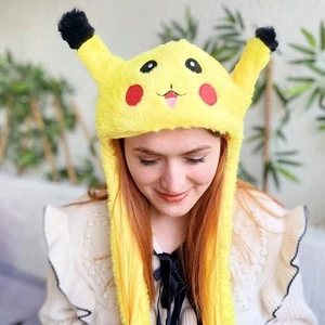 Pikachu Hareketli Kulaklı Sevimli Oyuncak Tavşan Şapkası