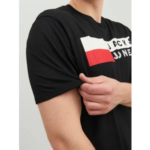 Jack & Jones Renkli Logo Baskili Tisört- Büyük Beden