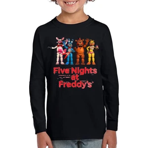 Fnaf Uzun Kol Çocuk Tişört Yeni Sezon Five Night Siyah