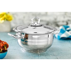 Gastro Çelik Tencere 20X12 cm Çelik Kapak-Çelik Kulp