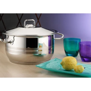 Gastro Çelik Tencere 22X12 cm Çelik Kapak-Çelik Kulp