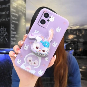 Telefon Kılıfı Oppo Realme 9i Dönen Standlı Parıltılı Telefon Kılıfı (Yurt Dışından)