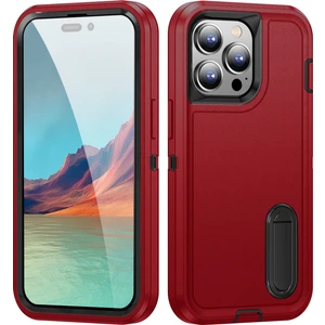 Iphone 15 Standlı Sağlam Kauçuk Telefon Kılıfı (Yurt Dışından)