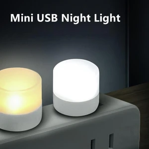 Mini USB Gece Lambası Sarı Işık Göz Koruma Kitap Okuma Lambası USB Fiş Bilgisayar Mobil Güç Şarj LED Gece Lambası