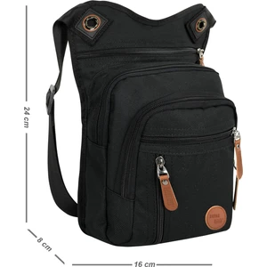 Çok Gözlü Su Geçirmez Siyah Bel Bacak Omuz Motorcu Çantası