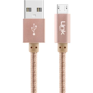 Linktech K542 Micro USB Örgü Metal 30CM Kısa Şarj Kablosu