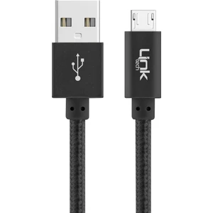 Linktech K542 Micro USB Örgü Metal 30CM Kısa Şarj Kablosu
