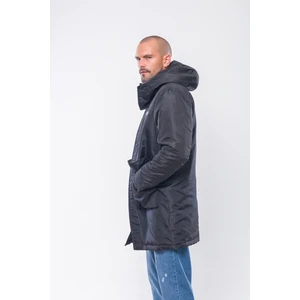 K235 Erkek Siyah Kapşonlu Parka