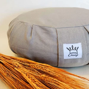 Yoga Minderi Karabuğday Kabuk Dolgulu Meditasyon Minderi Gri