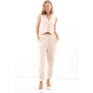 Çift Cep Düğmeli Yelek