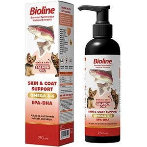 Bioline Deri ve Tüy Bakımı Destekleyici Kedi ve Köpek Somon Yağı 250 ml